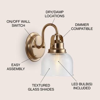 Virginia Metal/Glass LED Vanity Light