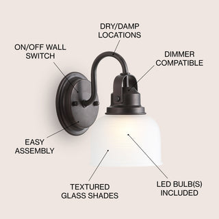 Virginia Metal/Glass LED Vanity Light