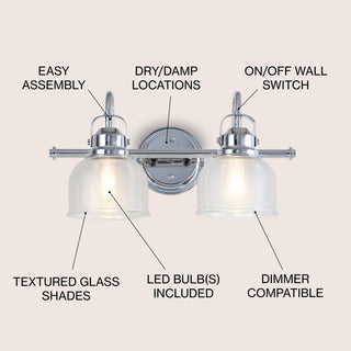 Virginia Metal/Glass LED Vanity Light