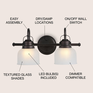 Virginia Metal/Glass LED Vanity Light
