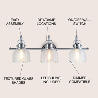 Virginia Metal/Glass LED Vanity Light