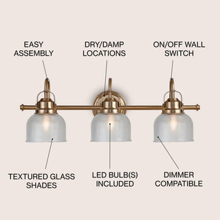 Virginia Metal/Glass LED Vanity Light