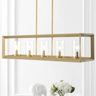 Anna 38.5" Linear Metal/Glass LED Pendant