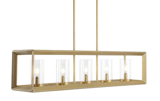 Anna 38.5" Linear Metal/Glass LED Pendant