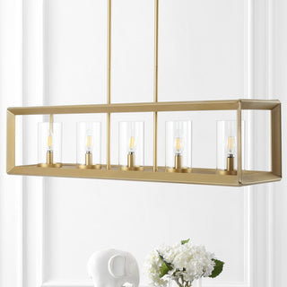 Anna 38.5" Linear Metal/Glass LED Pendant