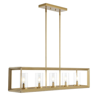 Anna 38.5" Linear Metal/Glass LED Pendant