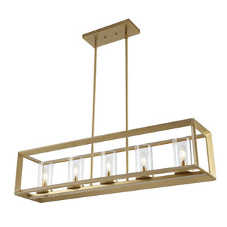 Anna 38.5" Linear Metal/Glass LED Pendant