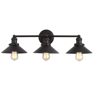 July 26.5" 3-Light Industrial Farmhouse Metal Vanity Light - JONATHAN Y