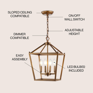 Pagoda Lantern Metal LED Pendant