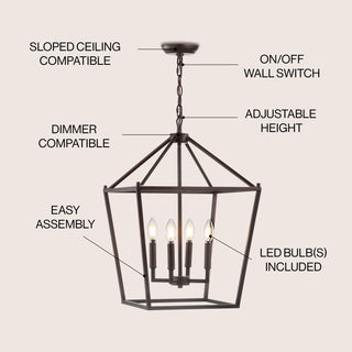 Pagoda Lantern Metal LED Pendant
