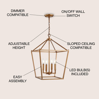Pagoda Lantern Metal LED Pendant