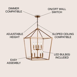Pagoda Lantern Metal LED Pendant