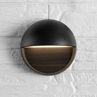 Orbe 6.25" Outdoor Metal/Glass Integrated LED Wall Sconce - JONATHAN Y