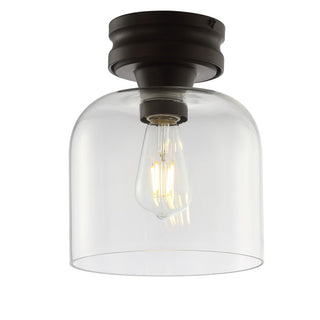 Domenic 7.75" Metal/Glass LED Flush Mount - JONATHAN Y