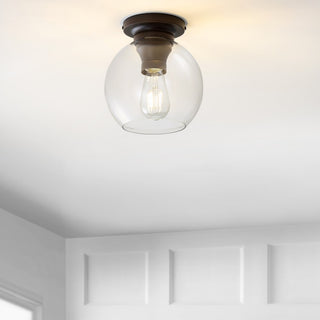 Atlas 7.75" Metal/Glass LED Flush Mount - JONATHAN Y