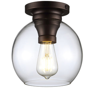 Atlas 7.75" Metal/Glass LED Flush Mount - JONATHAN Y