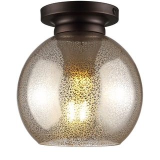 Atlas 7.75" Metal/Glass LED Flush Mount - JONATHAN Y