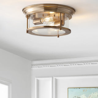 Lauren 13.25" Metal/Glass LED Flush Mount - JONATHAN Y