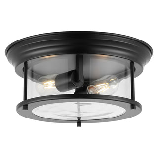 Lauren 13.25" Metal/Glass LED Flush Mount - JONATHAN Y