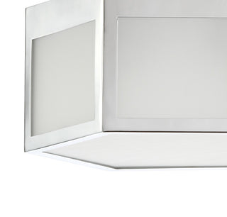 Minimo Hexagon Metal/Frosted Glass LED Flush Mount - JONATHAN Y