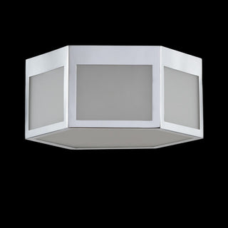 Minimo Hexagon Metal/Frosted Glass LED Flush Mount - JONATHAN Y