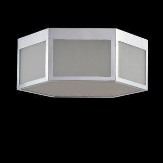 Minimo Hexagon Metal/Frosted Glass LED Flush Mount - JONATHAN Y