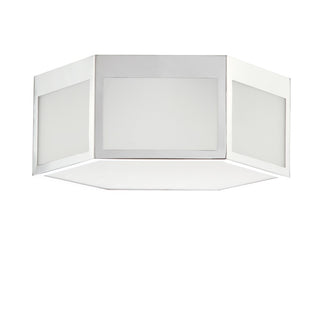 Minimo Hexagon Metal/Frosted Glass LED Flush Mount - JONATHAN Y