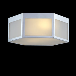 Minimo Hexagon Metal/Frosted Glass LED Flush Mount - JONATHAN Y