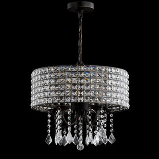 Reese 17" Metal/Crystal Adjustable LED Drop Chandelier - JONATHAN Y