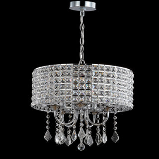 Reese 17" Metal/Crystal Adjustable LED Drop Chandelier - JONATHAN Y