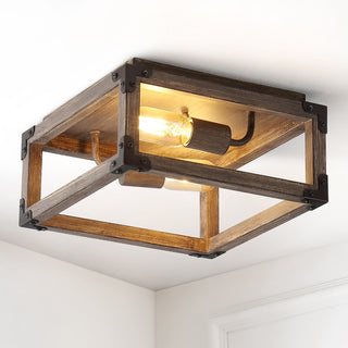 Magnolia 11.5" Iron Rustic Farmhouse LED Flush Mount - JONATHAN Y