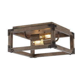 Magnolia 11.5" Iron Rustic Farmhouse LED Flush Mount - JONATHAN Y