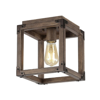 Magnolia 8" Iron Rustic Farmhouse LED Flush Mount - JONATHAN Y