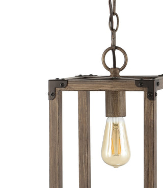 Magnolia 8.13" Adjustable Iron Rustic Farmhouse LED Pendant - JONATHAN Y