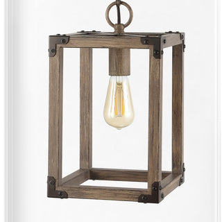 Magnolia 8.13" Adjustable Iron Rustic Farmhouse LED Pendant - JONATHAN Y