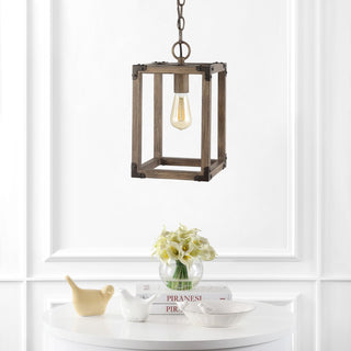 Magnolia 8.13" Adjustable Iron Rustic Farmhouse LED Pendant - JONATHAN Y