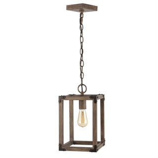 Magnolia 8.13" Adjustable Iron Rustic Farmhouse LED Pendant - JONATHAN Y