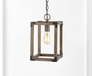 Magnolia 8.13" Adjustable Iron Rustic Farmhouse LED Pendant - JONATHAN Y