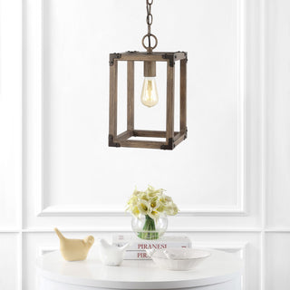 Magnolia 8.13" Adjustable Iron Rustic Farmhouse LED Pendant - JONATHAN Y