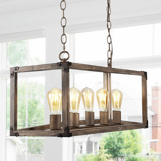 Magnolia 8.13" Adjustable Iron Rustic Farmhouse LED Pendant - JONATHAN Y