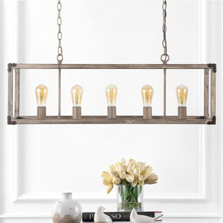 Magnolia 8.13" Adjustable Iron Rustic Farmhouse LED Pendant - JONATHAN Y
