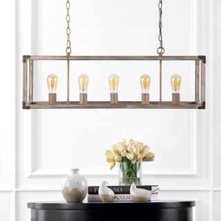Magnolia 8.13" Adjustable Iron Rustic Farmhouse LED Pendant - JONATHAN Y