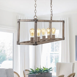Magnolia 8.13" Adjustable Iron Rustic Farmhouse LED Pendant - JONATHAN Y