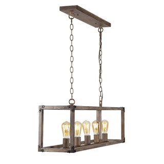 Magnolia 8.13" Adjustable Iron Rustic Farmhouse LED Pendant - JONATHAN Y