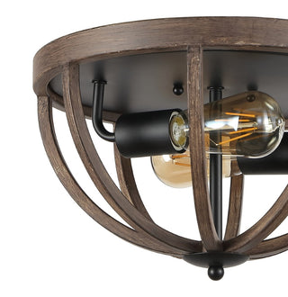 Darlene 13" Iron Rustic Farmhouse LED Flush Mount - JONATHAN Y