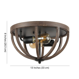 Darlene 13" Iron Rustic Farmhouse LED Flush Mount - JONATHAN Y