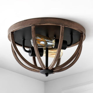 Darlene 13" Iron Rustic Farmhouse LED Flush Mount - JONATHAN Y