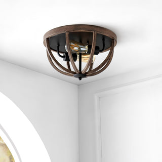 Darlene 13" Iron Rustic Farmhouse LED Flush Mount - JONATHAN Y