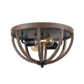 Darlene 13" Iron Rustic Farmhouse LED Flush Mount - JONATHAN Y
