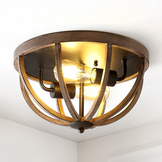 Darlene 13" Iron Rustic Farmhouse LED Flush Mount - JONATHAN Y